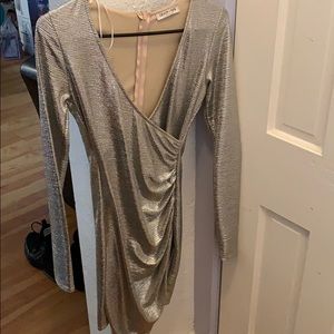 Champagne v-neck dress